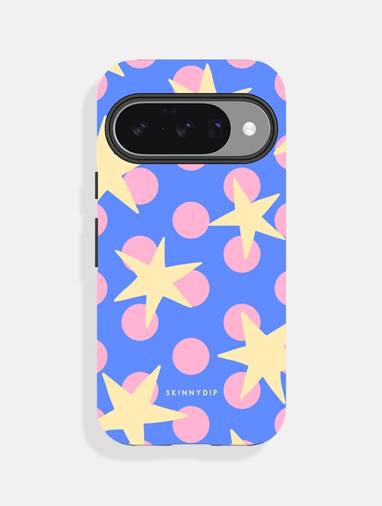 Stars and Spots Pink Yellow and Blue Ultra Protective Google Pixel Case Phone Cases Skinnydip London