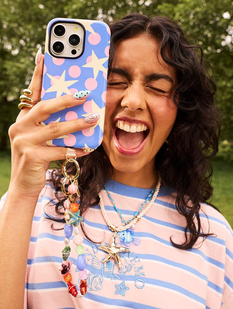 Stars and Spots Pink Yellow and Blue Ultra Protective iPhone Case Phone Cases Skinnydip London
