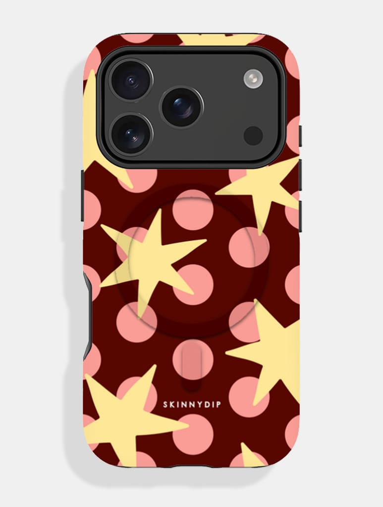 Stars and Spots Pink Yellow And Brown MagSafe Ultra Protective iPhone Case Phone Cases Skinnydip London