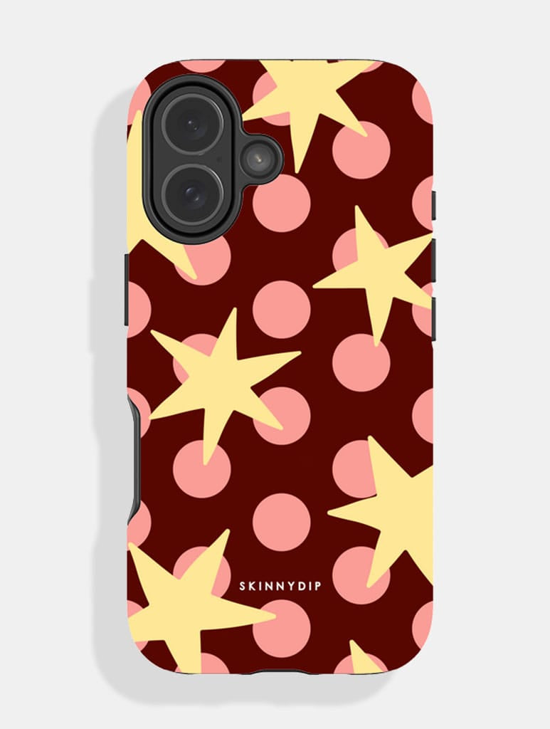 Stars and Spots Pink Yellow And Brown Ultra Protective iPhone Case Phone Cases Skinnydip London