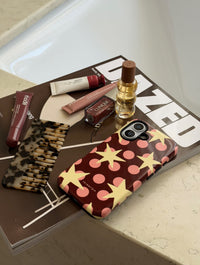 Stars and Spots Pink Yellow And Brown Ultra Protective iPhone Case Phone Cases Skinnydip London