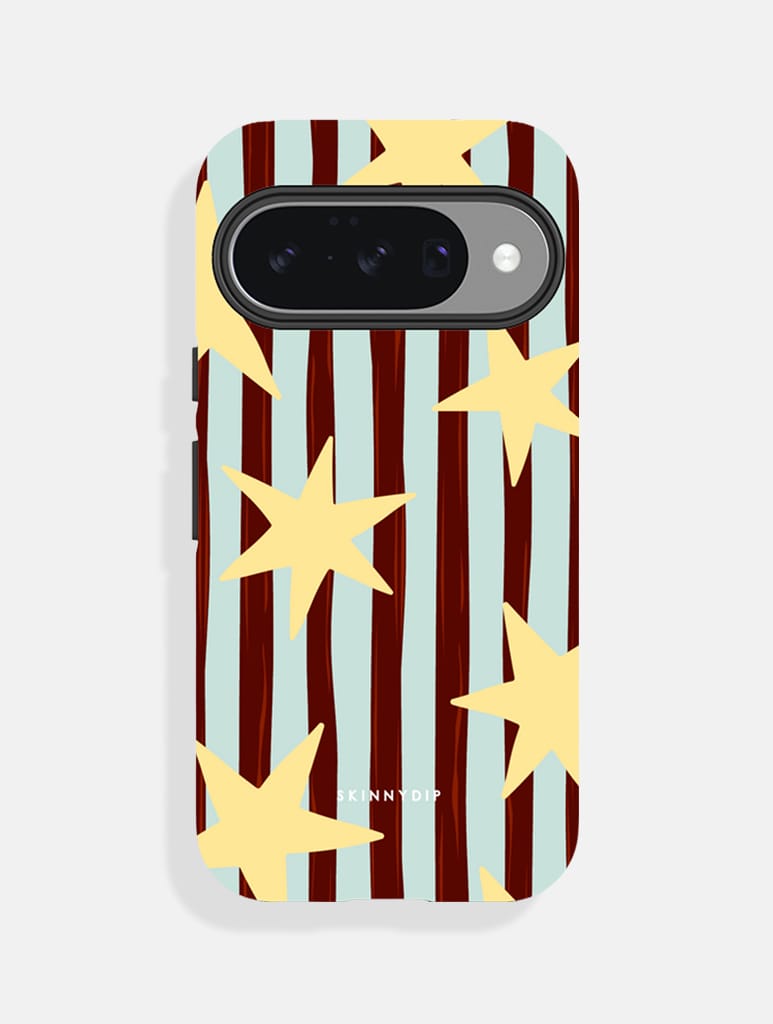 Stars and Stripes Blue Brown and Yellow Ultra Protective Google Pixel Case Phone Cases Skinnydip London