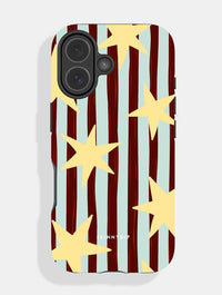 Stars and Stripes Blue Brown and Yellow Ultra Protective iPhone Case Phone Cases Skinnydip London