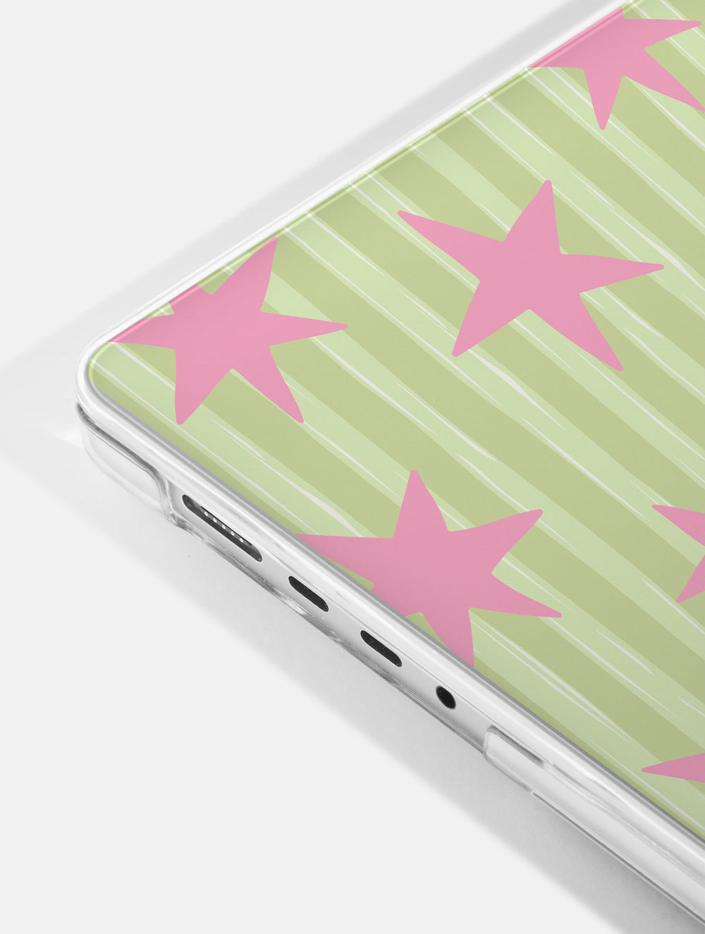 Stars and Stripes Matcha and Pink MacBook Case Laptop Cases Skinnydip London