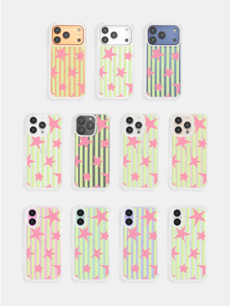 Stars And Stripes Matcha And Pink Shock iPhone Case Phone Cases Skinnydip London