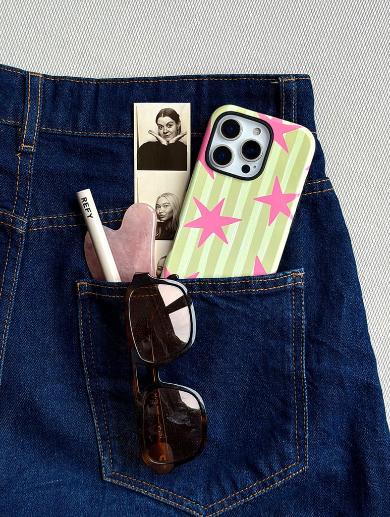Stars and Stripes Matcha and Pink Ultra Protective iPhone Case Phone Cases Skinnydip London