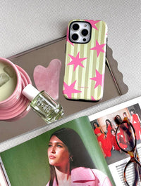 Stars and Stripes Matcha and Pink Ultra Protective iPhone Case Phone Cases Skinnydip London