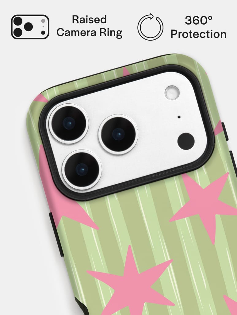 Stars and Stripes Matcha and Pink Ultra Protective iPhone Case Phone Cases Skinnydip London