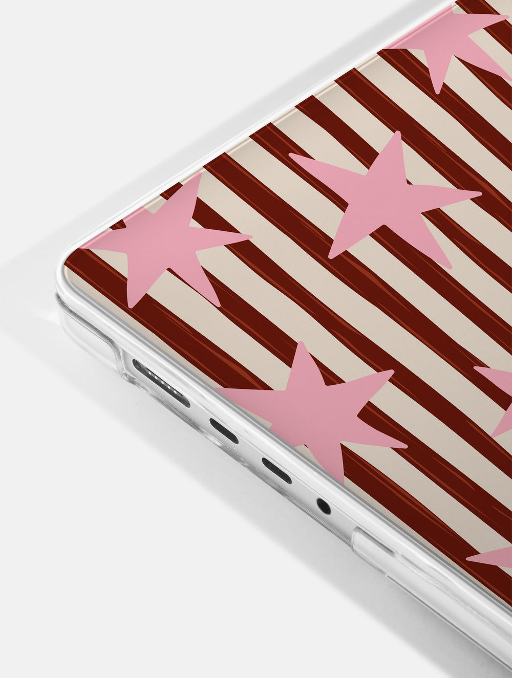 Stars and Stripes Pink and Brown MacBook Case Laptop Cases Skinnydip London