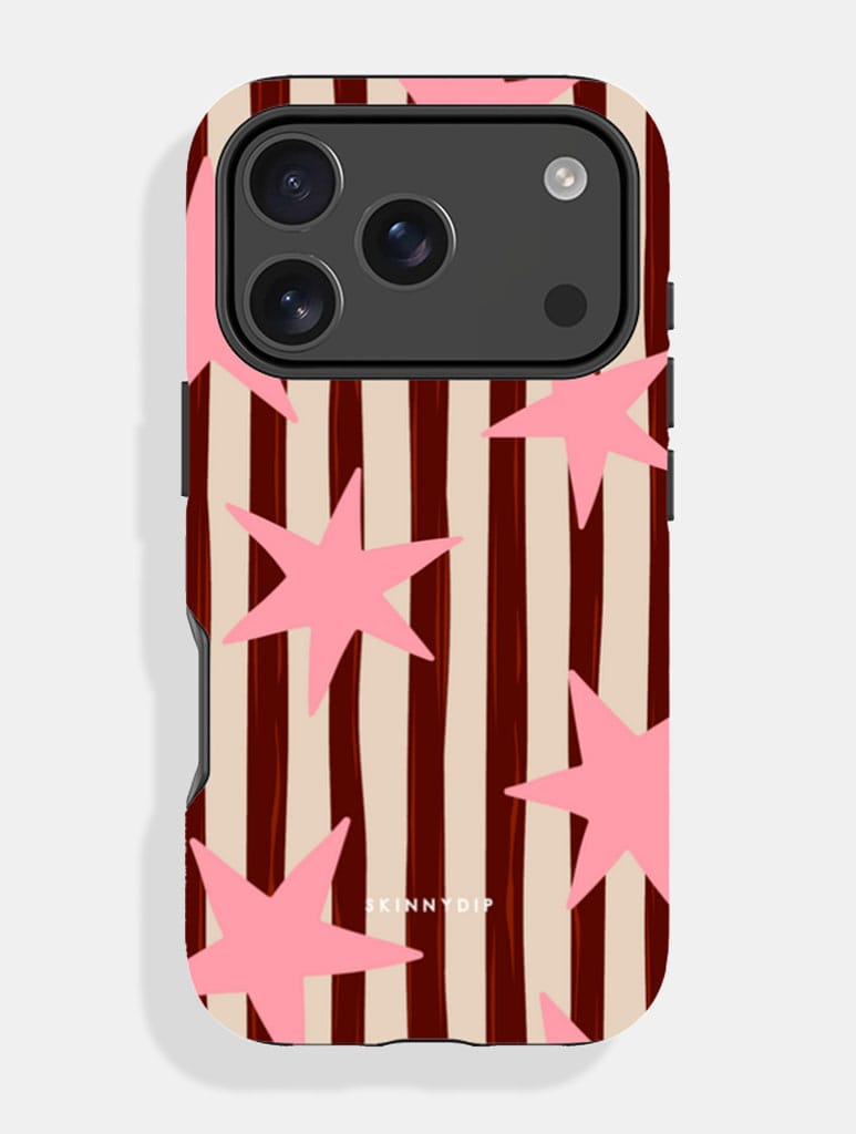 Stars and Stripes Pink And Brown Ultra Protective iPhone Case Phone Cases Skinnydip London