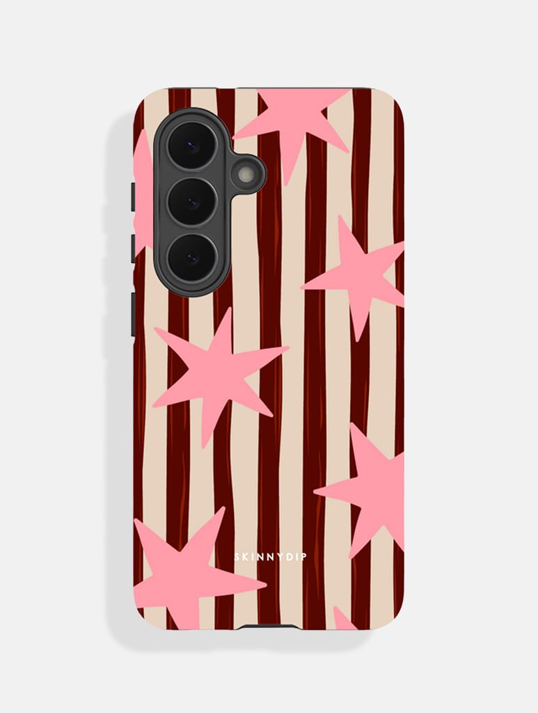 Stars and Stripes Pink And Brown Ultra Protective Samsung Case Phone Cases Skinnydip London