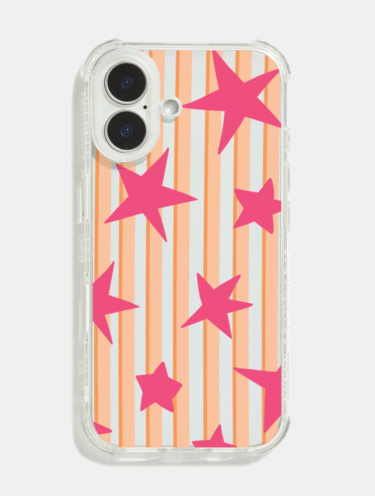 Stars And Stripes Pink And Orange Shock iPhone Case Phone Cases Skinnydip London