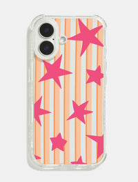 Stars And Stripes Pink And Orange Shock iPhone Case Phone Cases Skinnydip London