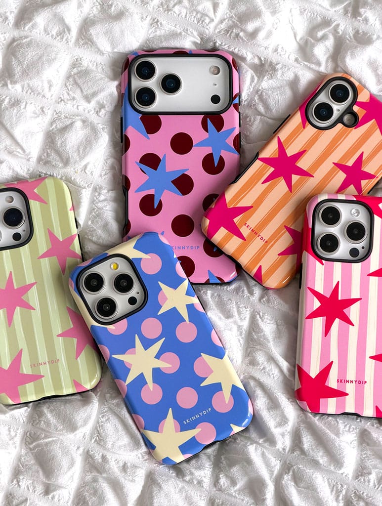 Stars and Stripes Pink and Orange Ultra Protective iPhone Case Phone Cases Skinnydip London