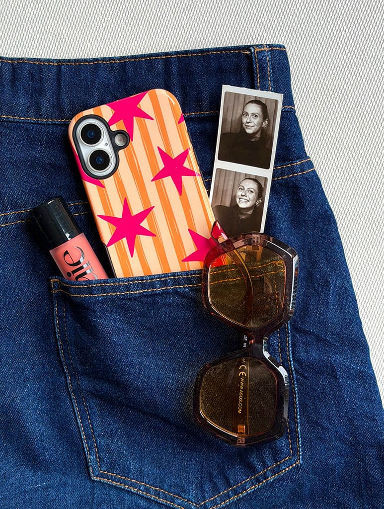 Stars and Stripes Pink and Orange Ultra Protective iPhone Case Phone Cases Skinnydip London