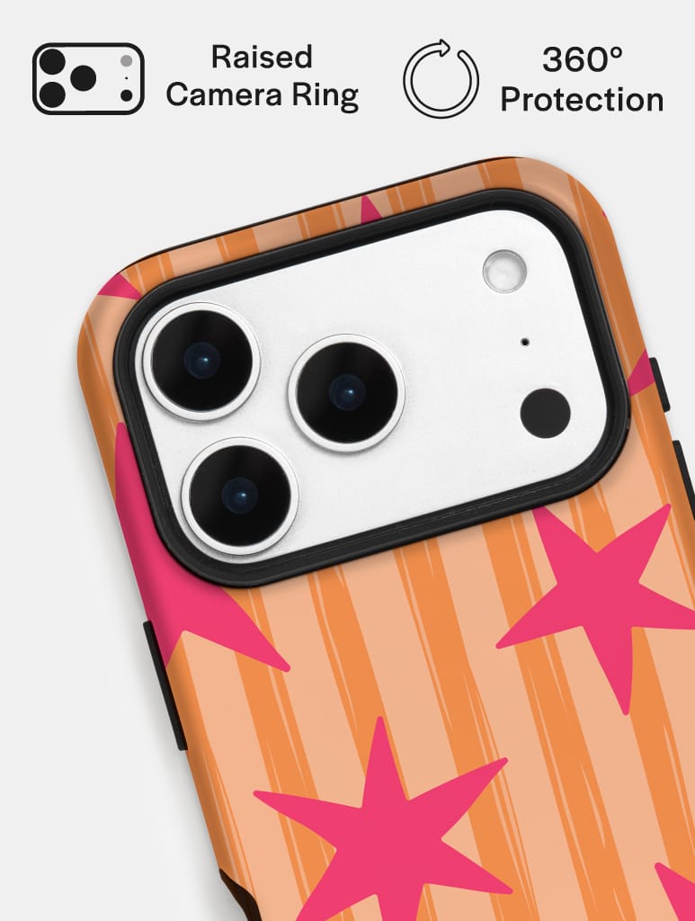 Stars and Stripes Pink and Orange Ultra Protective iPhone Case Phone Cases Skinnydip London