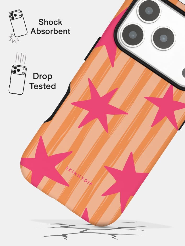 Stars and Stripes Pink and Orange Ultra Protective iPhone Case Phone Cases Skinnydip London