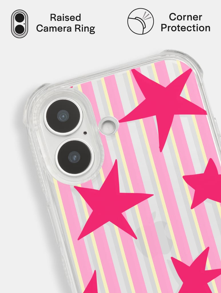 Stars And Stripes Pink Red And Yellow Shock iPhone Case Phone Cases Skinnydip London