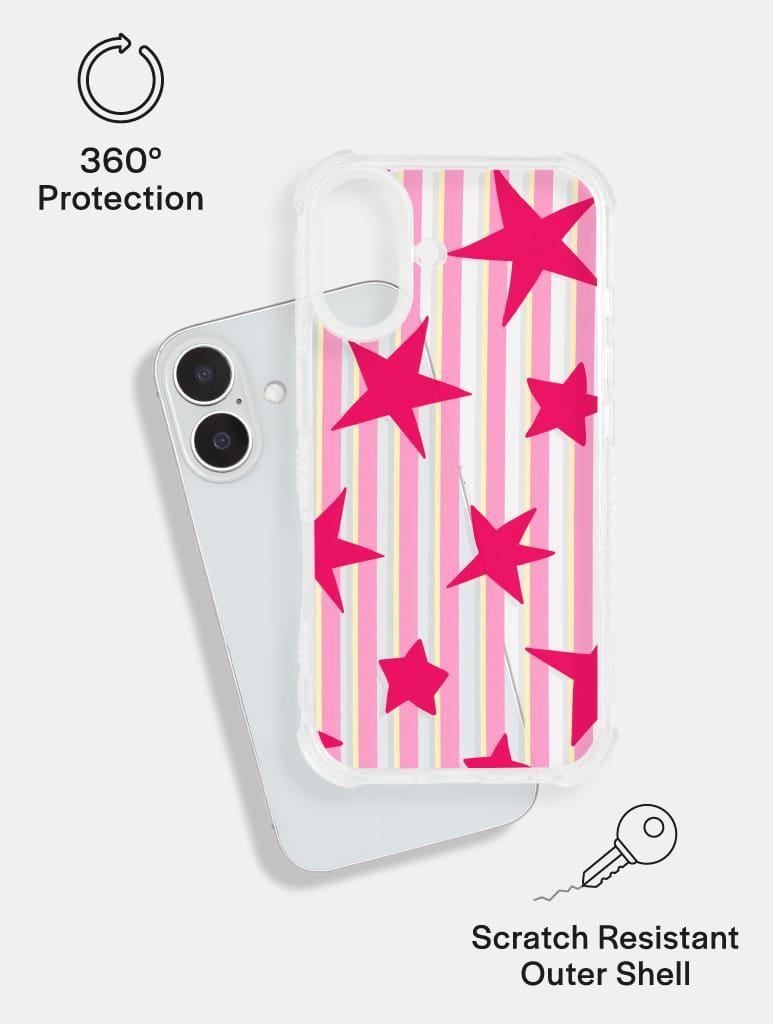 Stars And Stripes Pink Red And Yellow Shock iPhone Case Phone Cases Skinnydip London