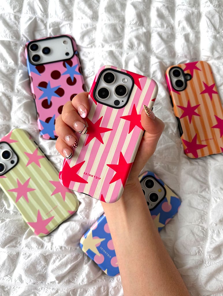 Stars and Stripes Pink Red and Yellow Ultra Protective iPhone Case Phone Cases Skinnydip London
