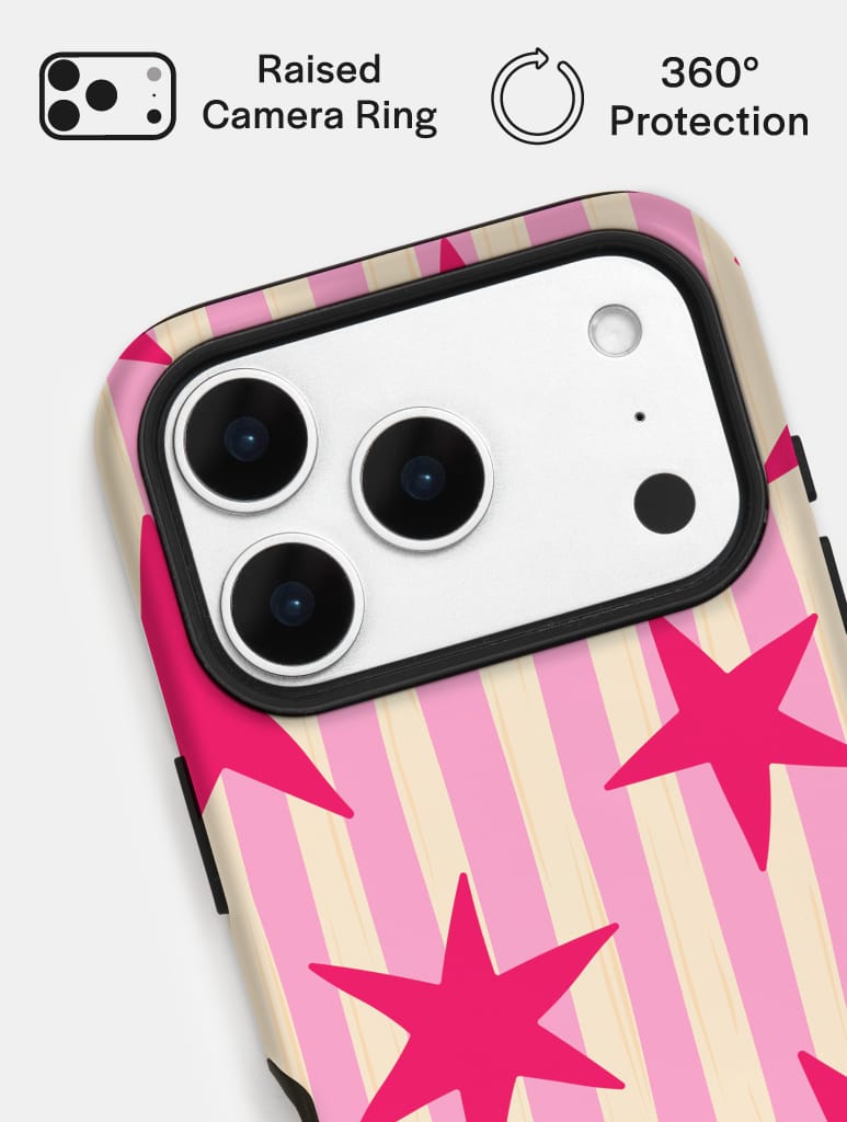 Stars and Stripes Pink Red and Yellow Ultra Protective iPhone Case Phone Cases Skinnydip London