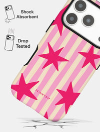 Stars and Stripes Pink Red and Yellow Ultra Protective iPhone Case Phone Cases Skinnydip London