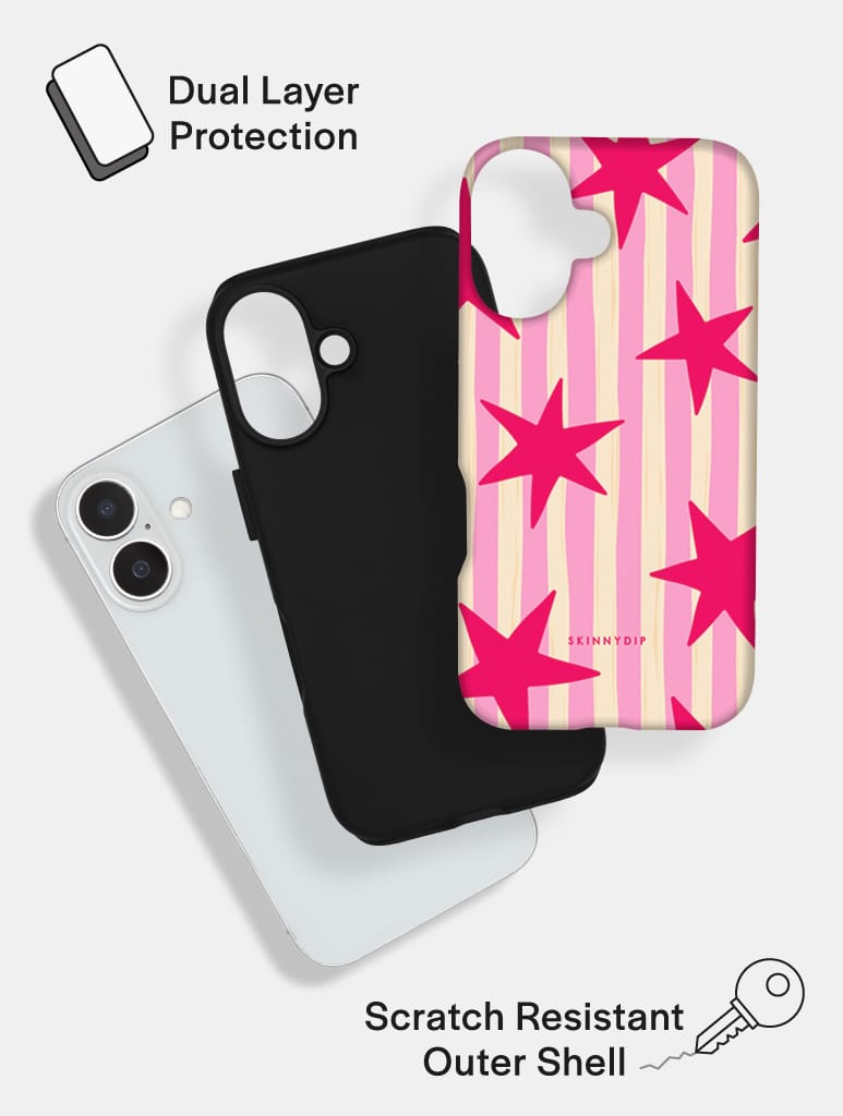 Stars and Stripes Pink Red and Yellow Ultra Protective iPhone Case Phone Cases Skinnydip London