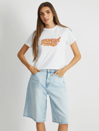 Stranger Things x Skinnydip Flame Baby T-Shirt In White Tops & T-Shirts Skinnydip London