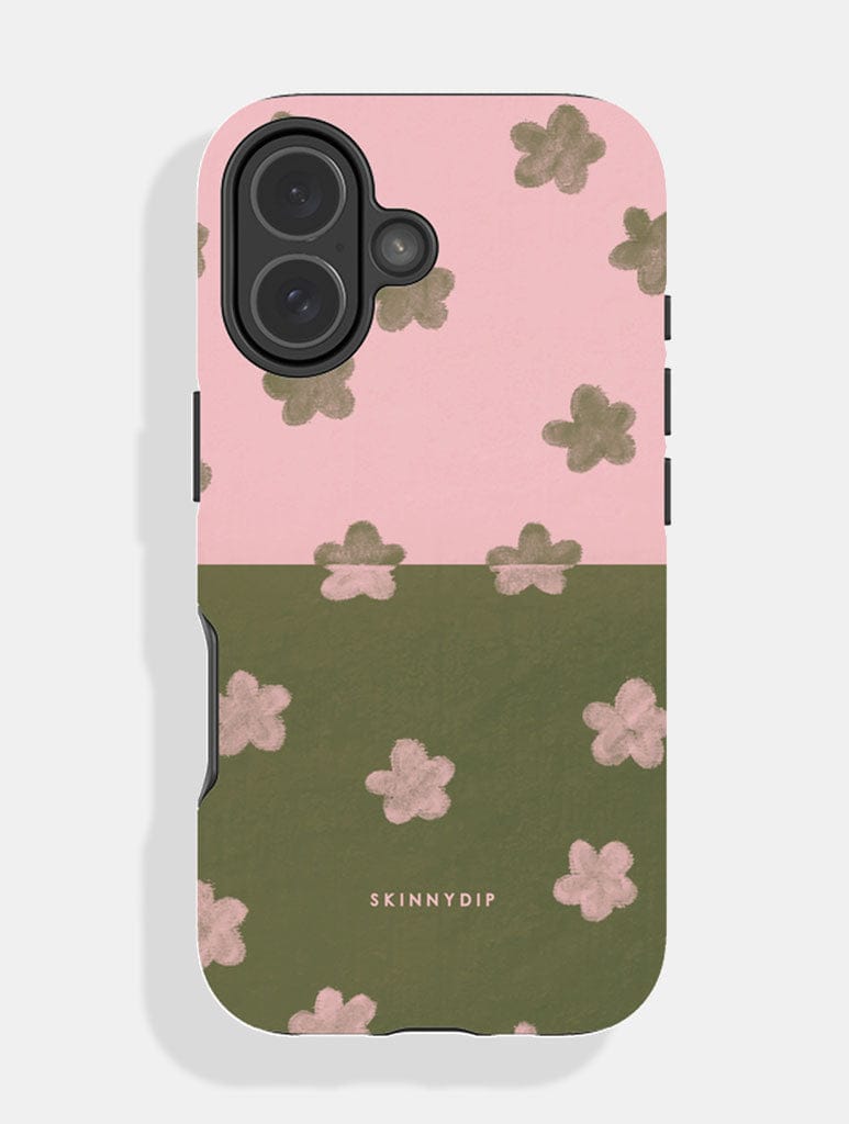 Strawberry and Matcha Two-Tone Flower Ultra Protective iPhone Case Phone Cases Skinnydip London