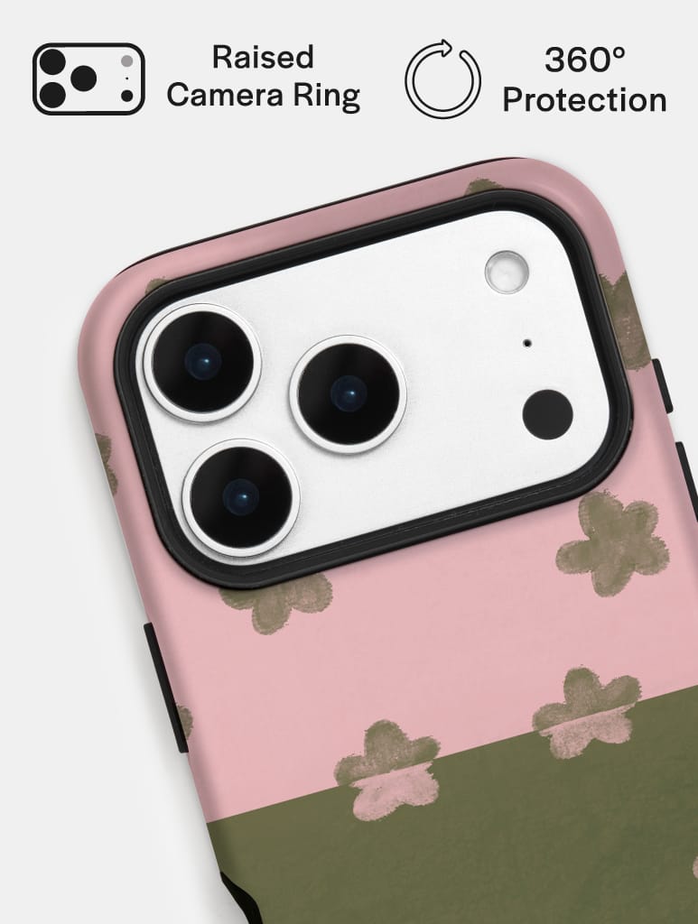Strawberry and Matcha Two-Tone Flower Ultra Protective iPhone Case Phone Cases Skinnydip London