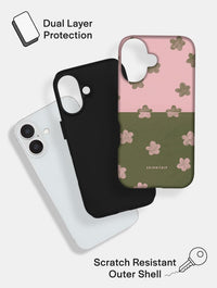 Strawberry and Matcha Two-Tone Flower Ultra Protective iPhone Case Phone Cases Skinnydip London