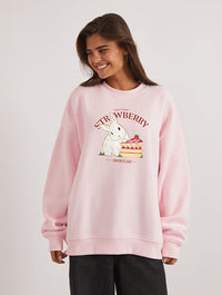 Strawberry Bunny Sweatshirt In Pink Hoodies & Sweatshirts Skinnydip London