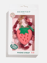 Strawberry Purse Charm Beaded Strap Phone Grips Skinnydip London