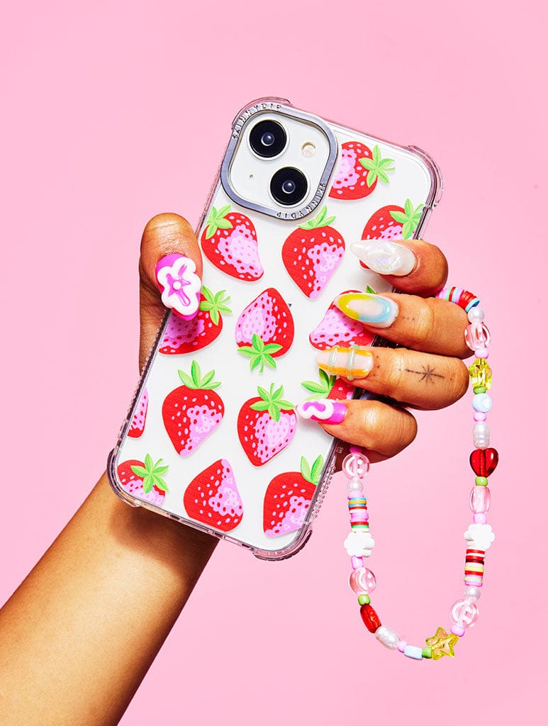 Strawberry Repeat Print Shock iPhone Case Phone Cases Skinnydip London