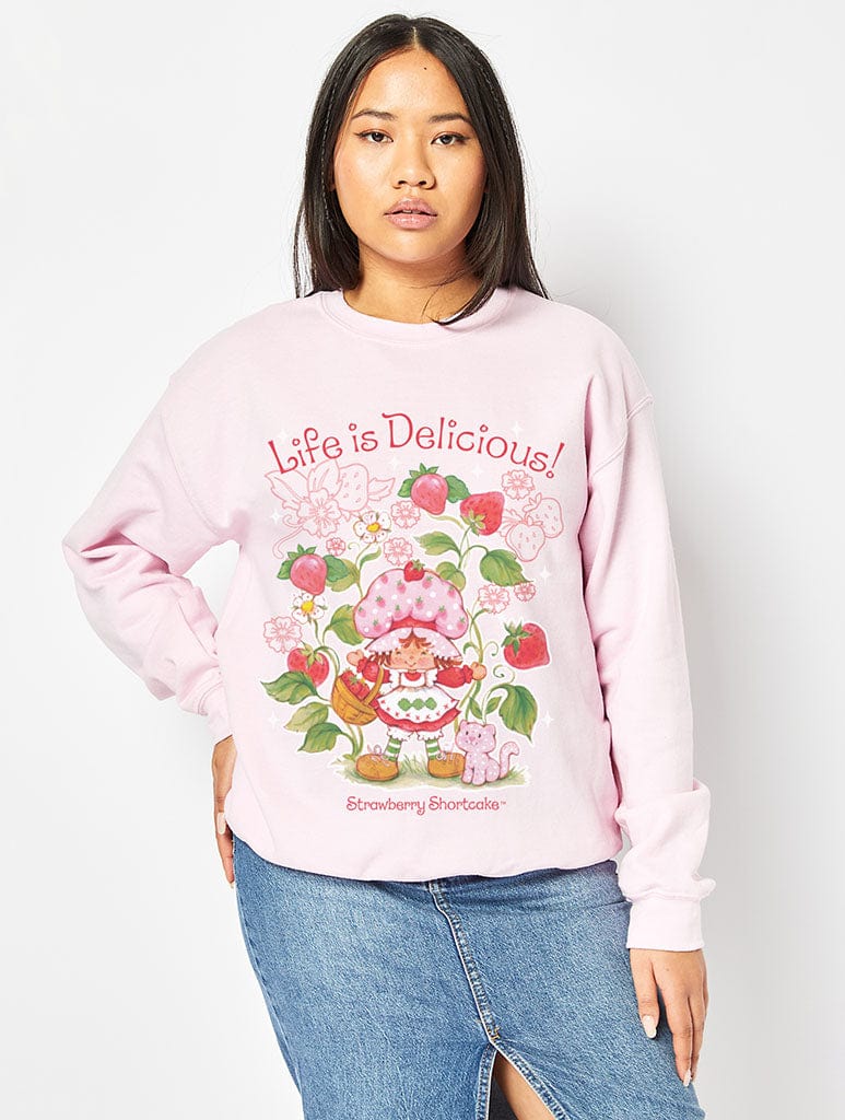 Strawberry Shortcake Sweatshirt In Pink Hoodies & Sweatshirts Skinnydip London