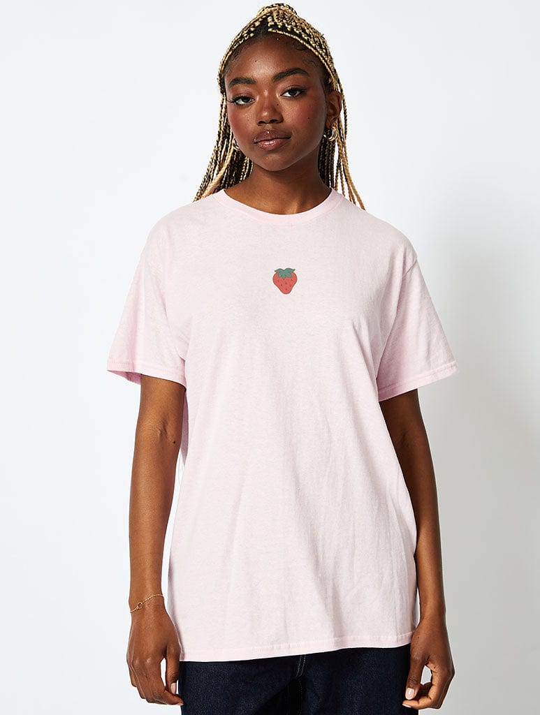 Strawberry Shortcake T-Shirt In Pink Tops & T-Shirts Skinnydip London