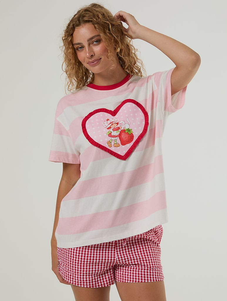 Strawberry Shortcake x Skinnydip Stripe T-Shirt Hoodies & Sweatshirts Skinnydip London