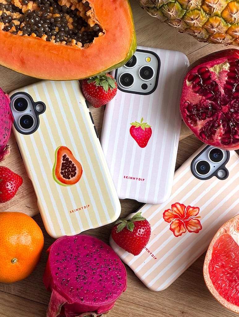 Strawberry Stripe Ultra Protective iPhone Case Phone Cases Skinnydip London