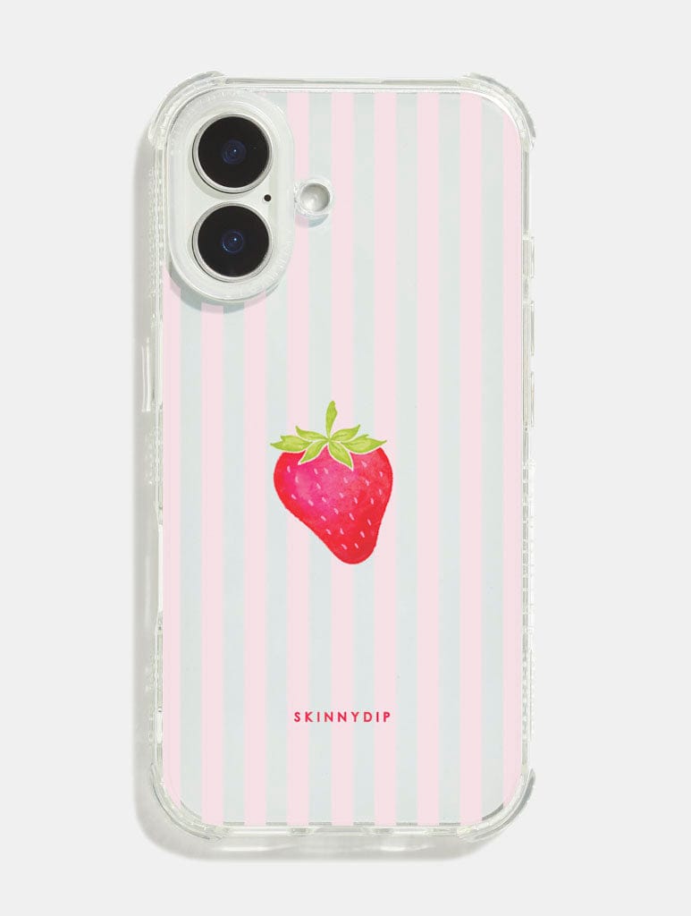Strawberry Stripes Shock iPhone Case Phone Cases Skinnydip London