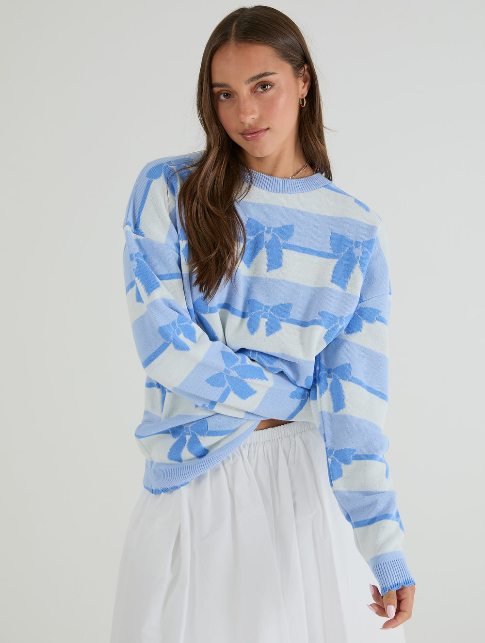 Stripe Bow Knitted Jumper Jumpers & Cardigans Skinnydip London