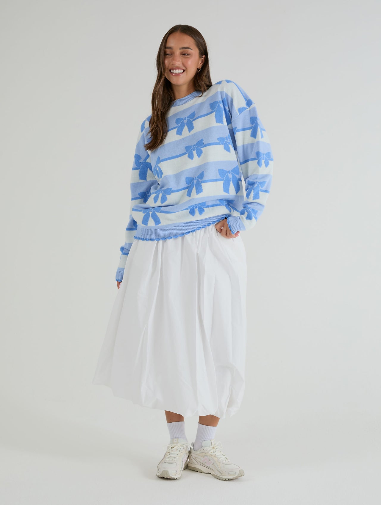 Stripe Bow Knitted Jumper Jumpers & Cardigans Skinnydip London