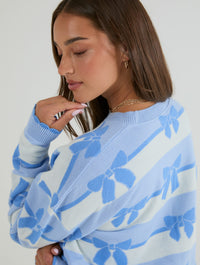 Stripe Bow Knitted Jumper Jumpers & Cardigans Skinnydip London