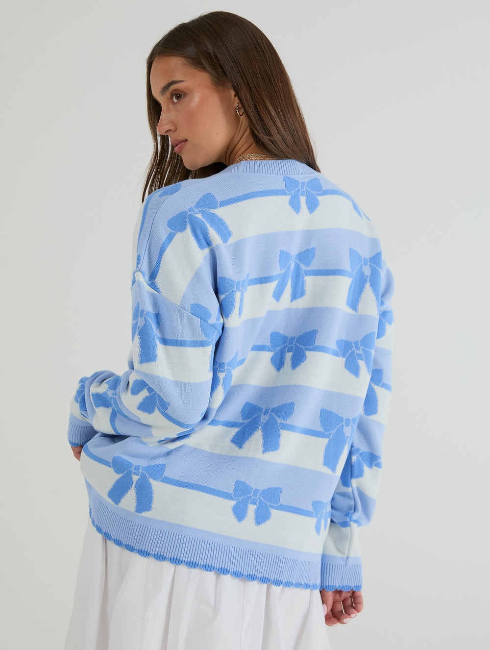 Stripe Bow Knitted Jumper Jumpers & Cardigans Skinnydip London