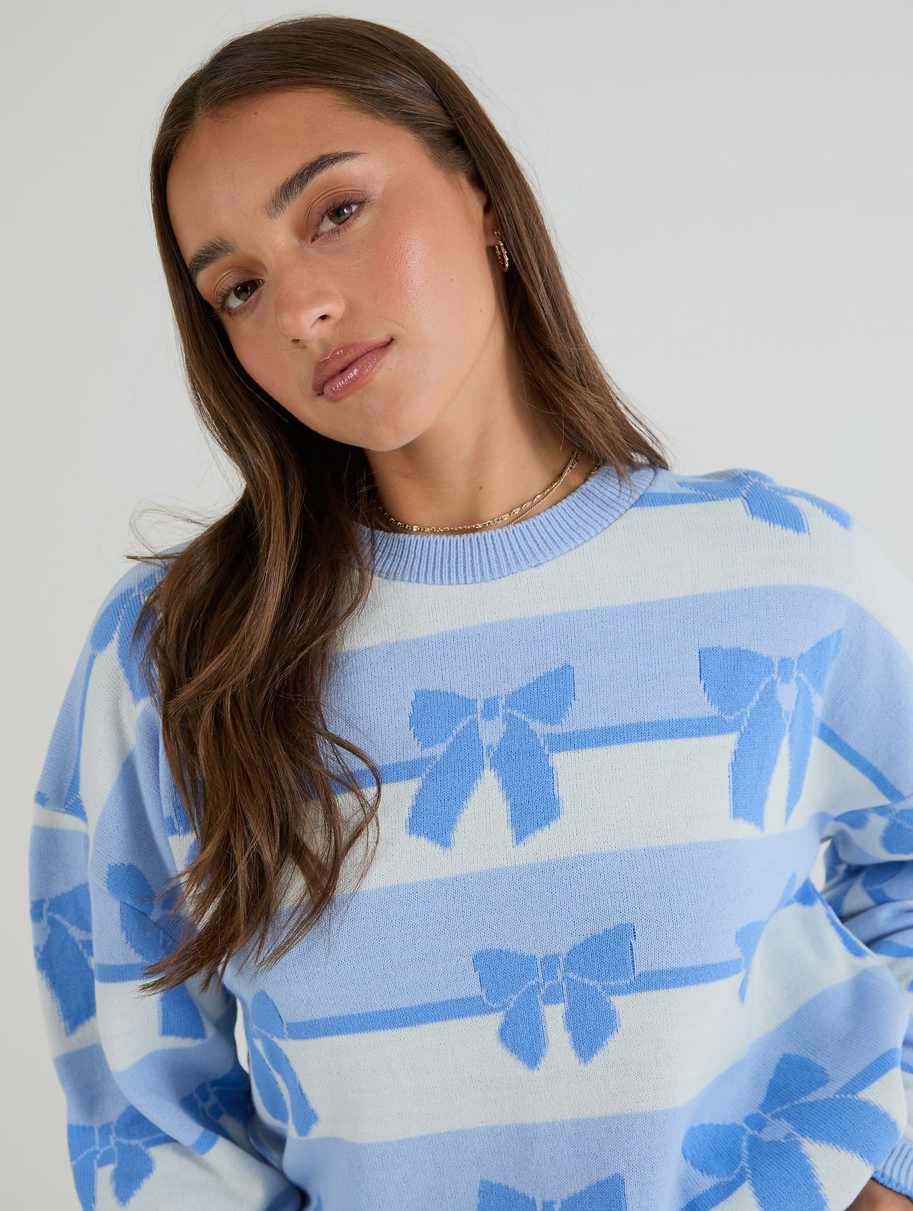 Stripe Bow Knitted Jumper Jumpers & Cardigans Skinnydip London