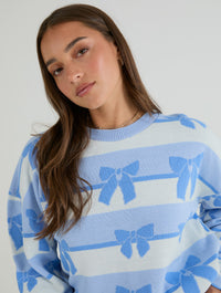 Stripe Bow Knitted Jumper Jumpers & Cardigans Skinnydip London