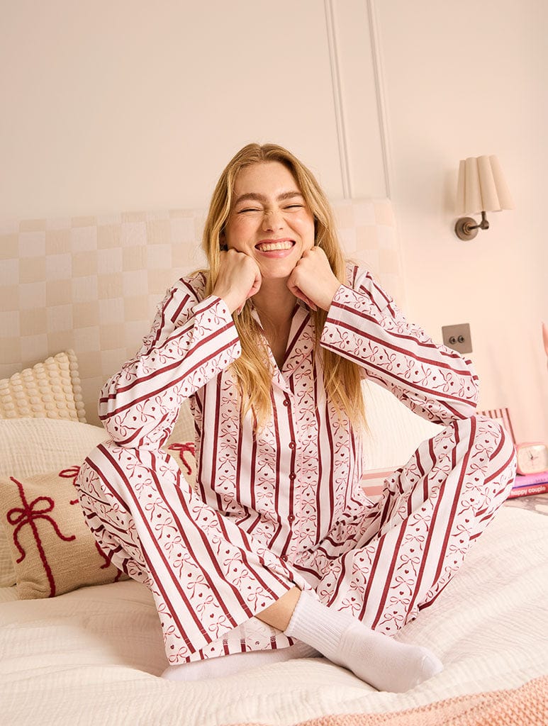 Stripe Bow Pyjama Set Lingerie & Nightwear Skinnydip London
