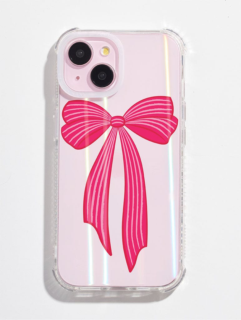 Striped Christmas Single Bow Shock iPhone Case Phone Cases Skinnydip London
