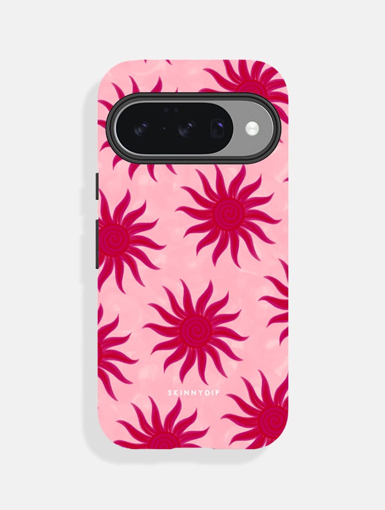 Sunshine Swirls Pink And Burgundy Ultra Protective Google Pixel Case Phone Cases Skinnydip London