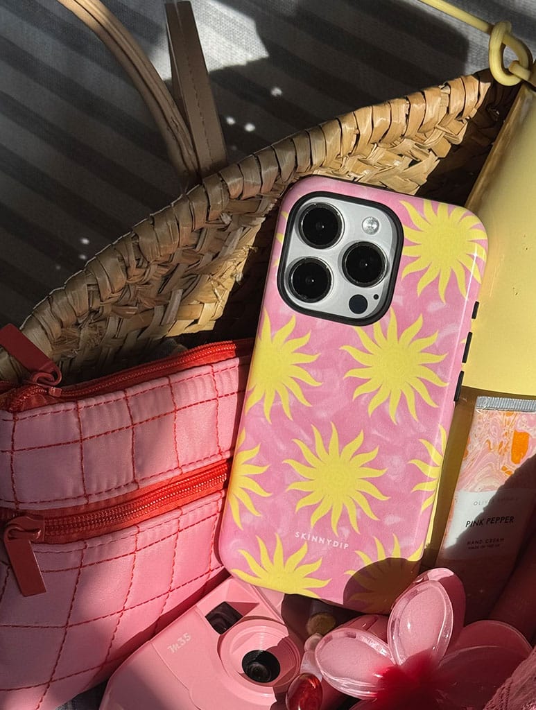 Sunshine Swirls Pink And Yellow Ultra Protective iPhone Case Phone Cases Skinnydip London