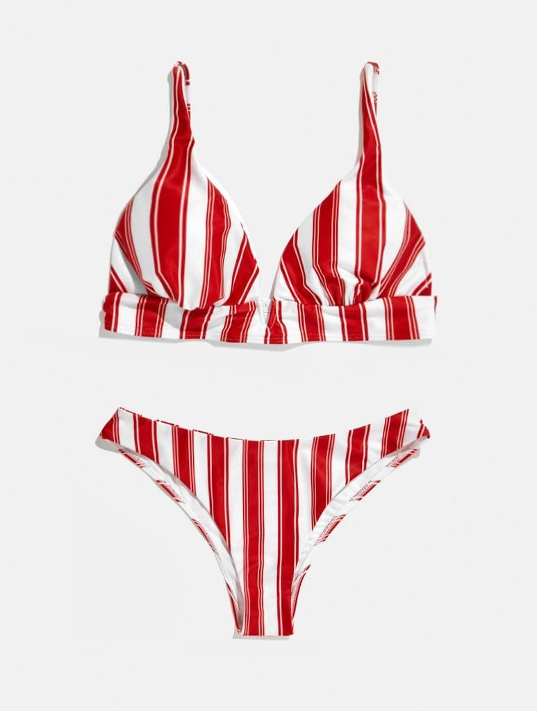 Sydney Red Stripe Bikini Bottoms Swimsuits Swim Society